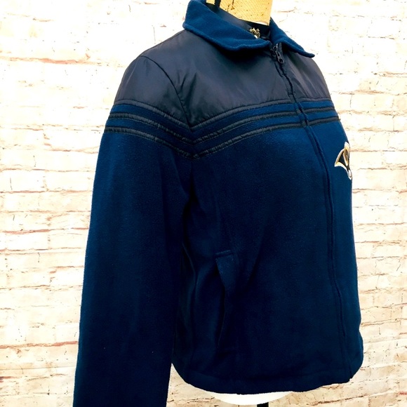 NFL for her Rams Jacket small fleece quilted blue Bundle Savings - Picture 4 of 8
